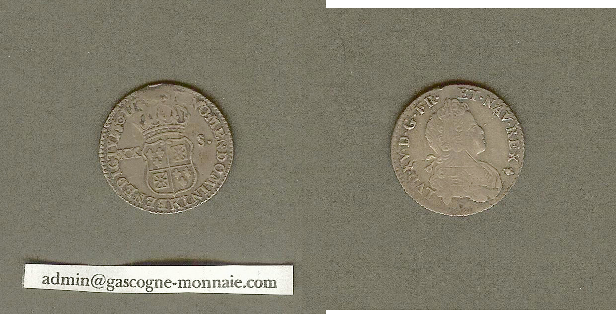 20 sols Louis XV  1720K VF/gVF